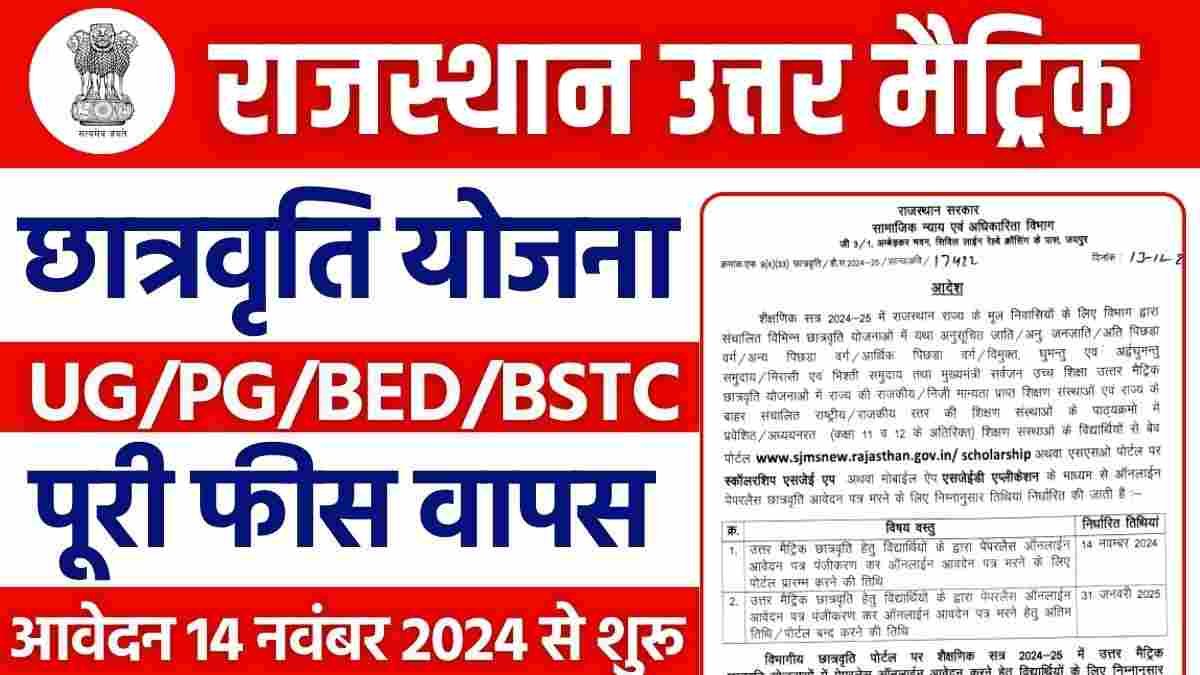 Rajasthan Uttar Matric Scholarship 2024